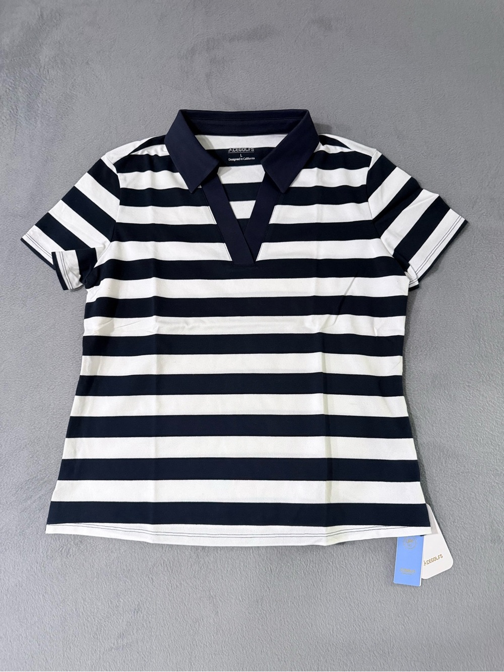 Acegolfs - Navycore Short Sleeve V-Neck Pique Golf Shirt